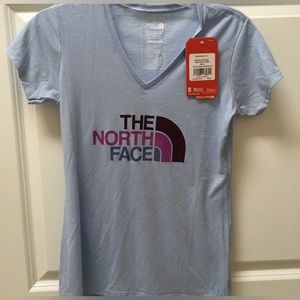 The North Face NWT light Blue V neck shirt Sz XS